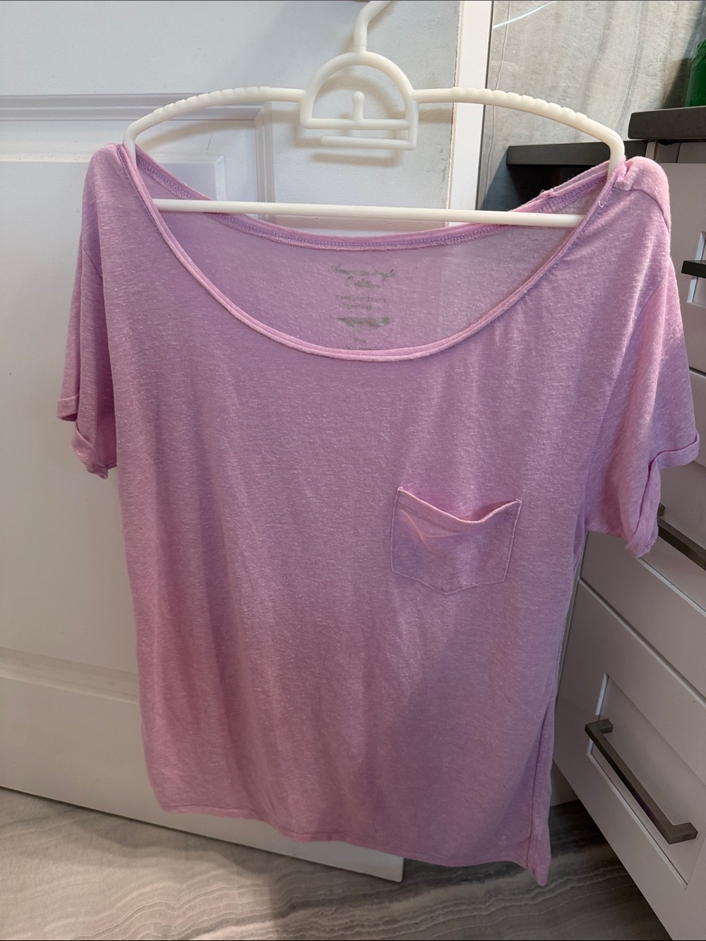 American Eagle Outfitters Lavender Short Sleeve Tee with Pocket